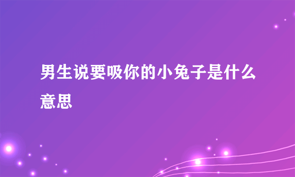 男生说要吸你的小兔子是什么意思