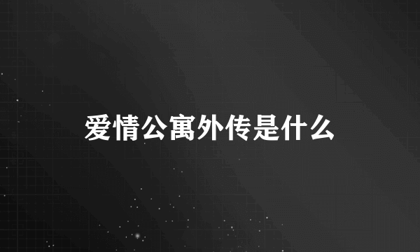 爱情公寓外传是什么