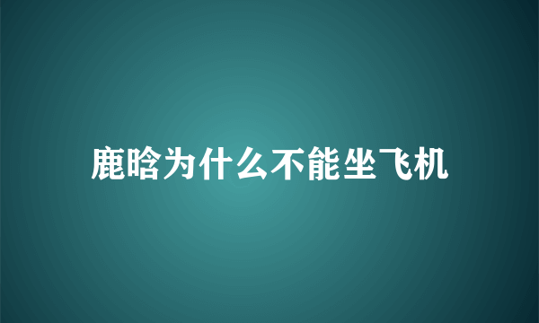 鹿晗为什么不能坐飞机