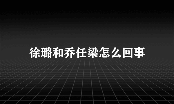 徐璐和乔任梁怎么回事