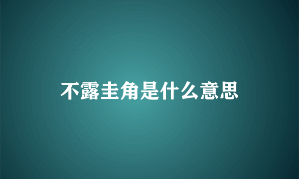 不露圭角是什么意思