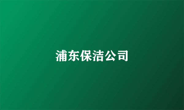 浦东保洁公司