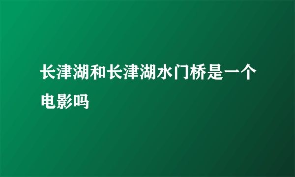 长津湖和长津湖水门桥是一个电影吗