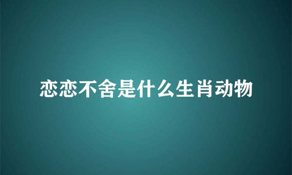 恋恋不舍是什么生肖动物