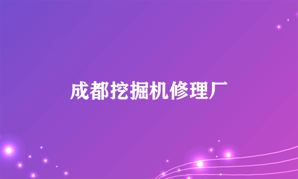 成都挖掘机修理厂