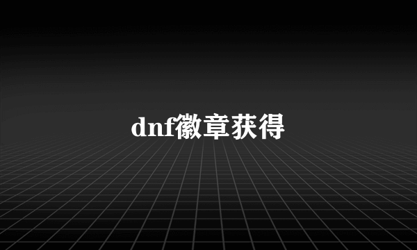 dnf徽章获得