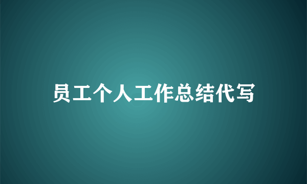 员工个人工作总结代写