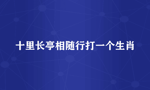 十里长亭相随行打一个生肖