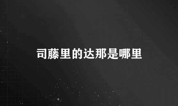 司藤里的达那是哪里