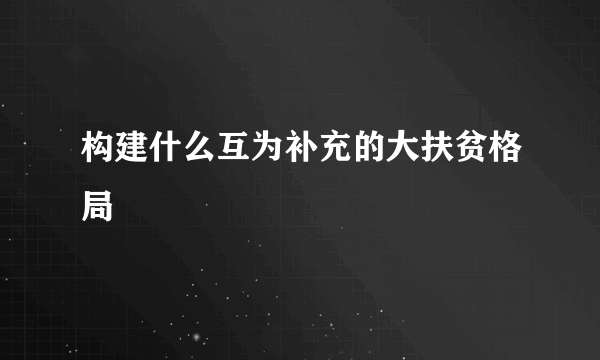 构建什么互为补充的大扶贫格局