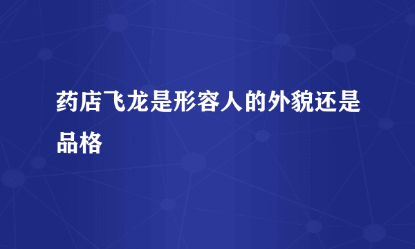 药店飞龙是形容人的外貌还是品格