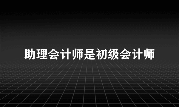 助理会计师是初级会计师