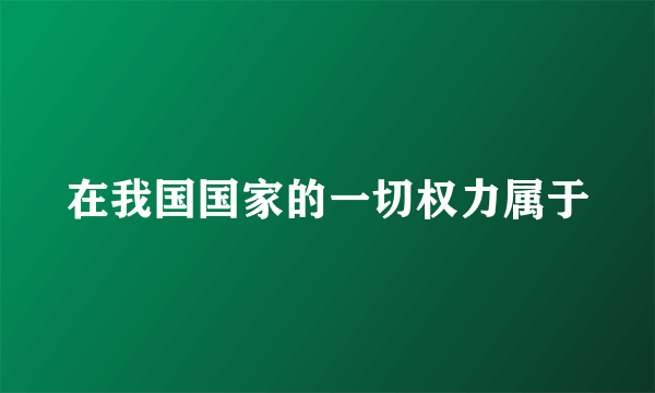 在我国国家的一切权力属于