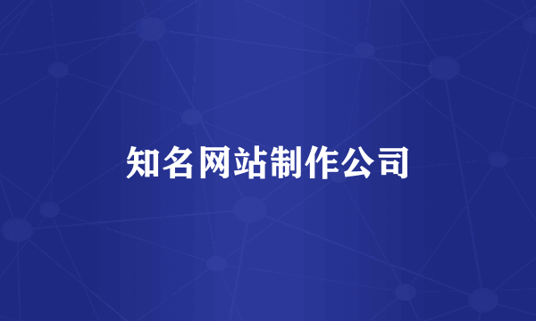 知名网站制作公司