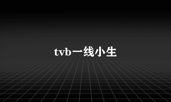 tvb一线小生