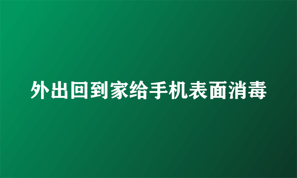 外出回到家给手机表面消毒