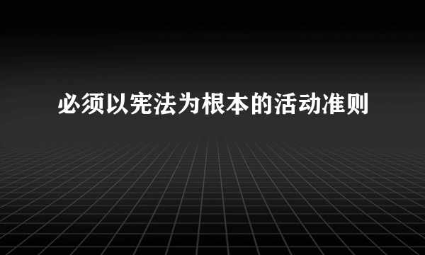 必须以宪法为根本的活动准则