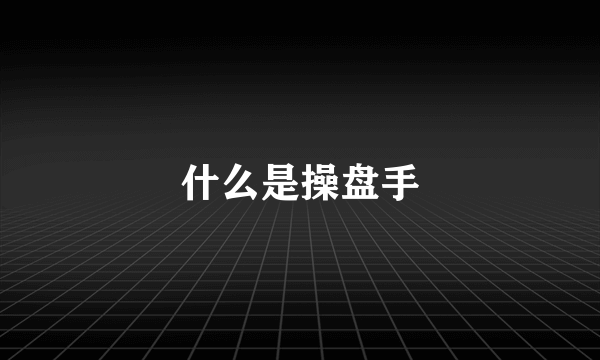 什么是操盘手