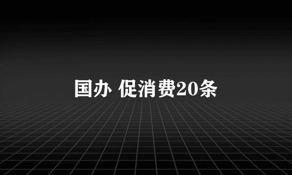 国办 促消费20条