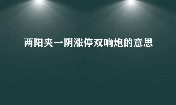 两阳夹一阴涨停双响炮的意思