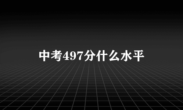 中考497分什么水平