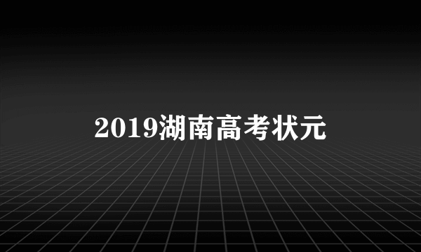 2019湖南高考状元