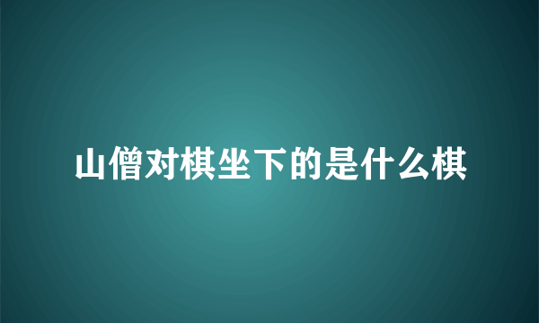 山僧对棋坐下的是什么棋