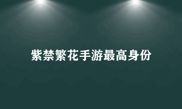 紫禁繁花手游最高身份