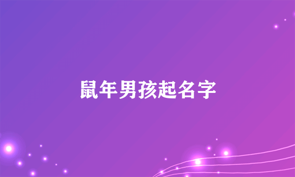 鼠年男孩起名字