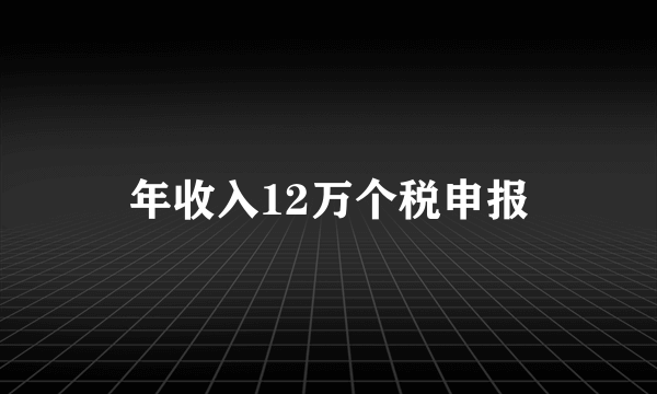 年收入12万个税申报