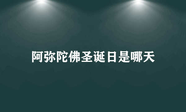 阿弥陀佛圣诞日是哪天