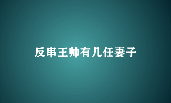 反串王帅有几任妻子