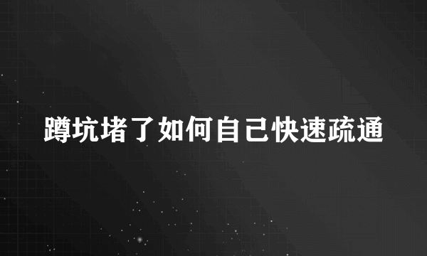 蹲坑堵了如何自己快速疏通