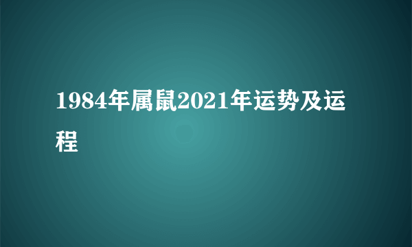 1984年属鼠2021年运势及运程