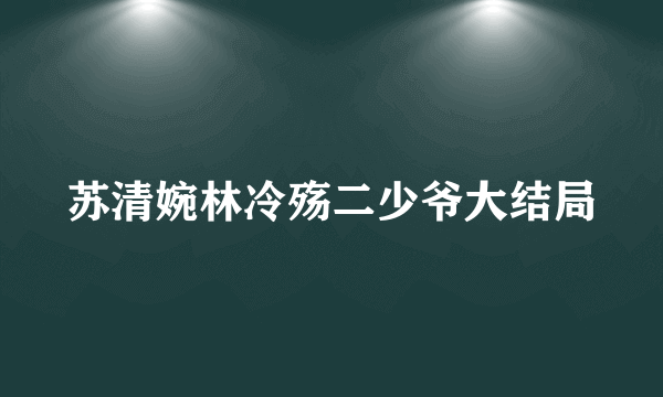 苏清婉林冷殇二少爷大结局