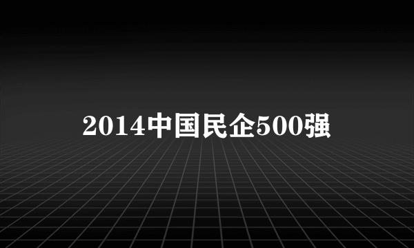 2014中国民企500强