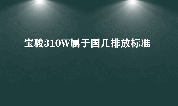 宝骏310W属于国几排放标准