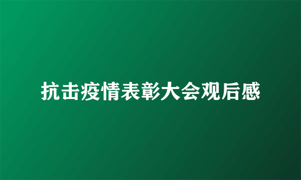 抗击疫情表彰大会观后感