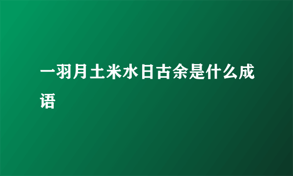 一羽月土米水日古余是什么成语