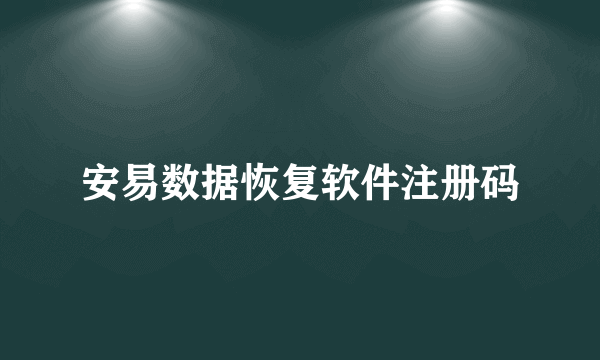 安易数据恢复软件注册码