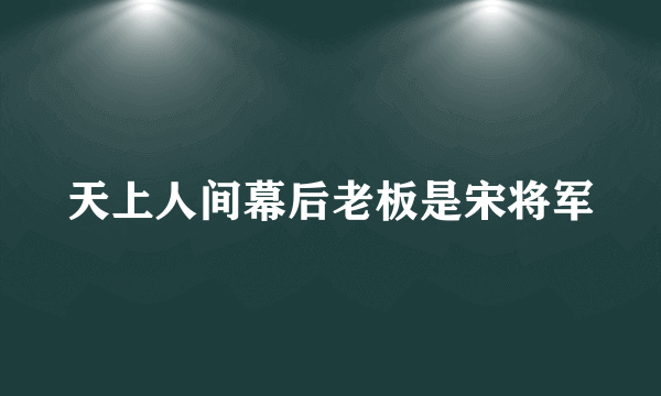 天上人间幕后老板是宋将军