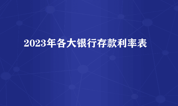 2023年各大银行存款利率表