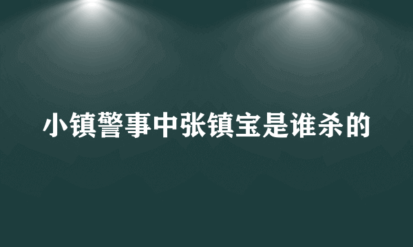 小镇警事中张镇宝是谁杀的