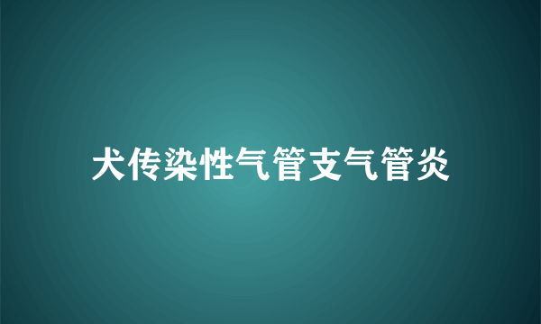 犬传染性气管支气管炎