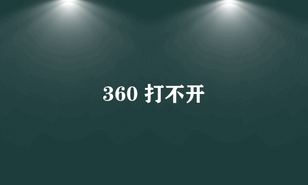 360 打不开