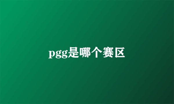 pgg是哪个赛区