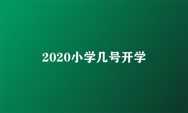 2020小学几号开学