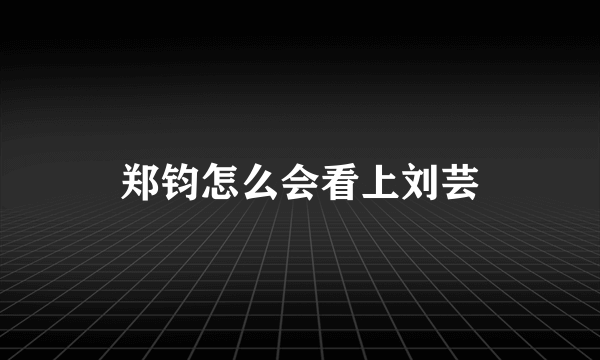 郑钧怎么会看上刘芸