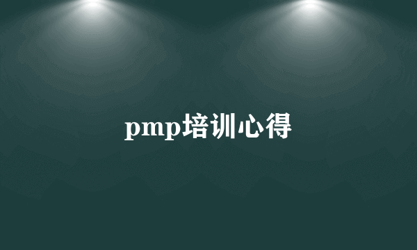 pmp培训心得