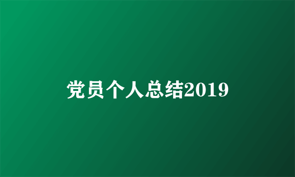 党员个人总结2019